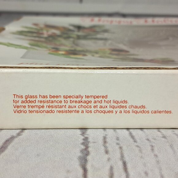 Arcoroc Glass Platter Happy Holiday Christmas Round Wreath With Bow USA 13" - Picture 4 of 12